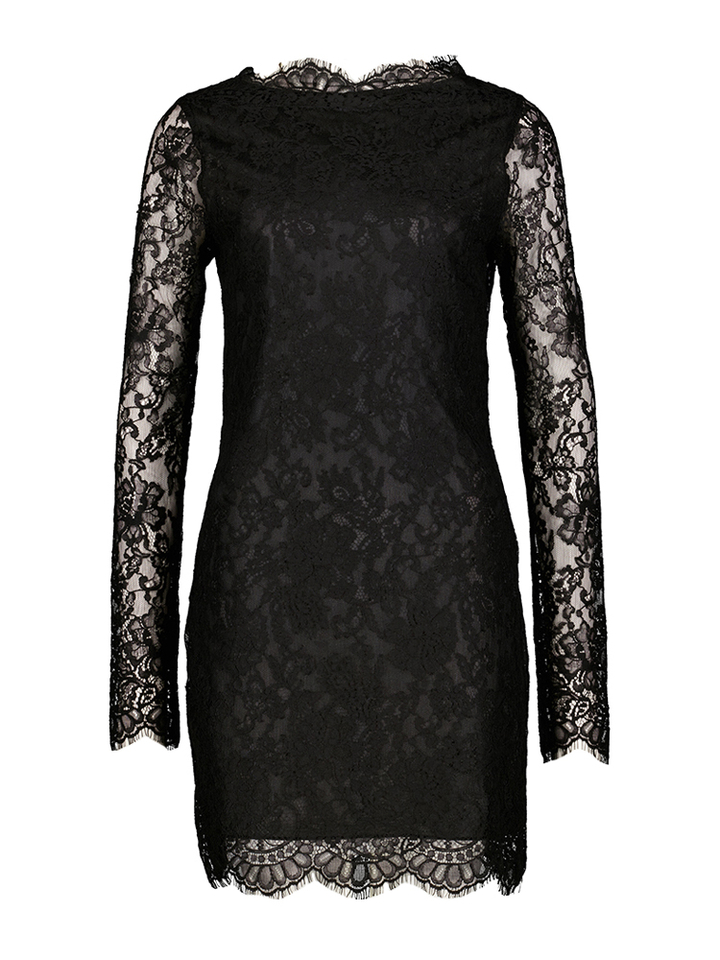 Zwart kleed met lange mouw Semicouture 