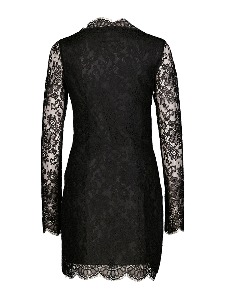 Zwart kleed met lange mouw Semicouture 