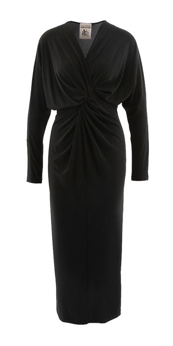 Zwarte lange feestelijke jurk Semicouture