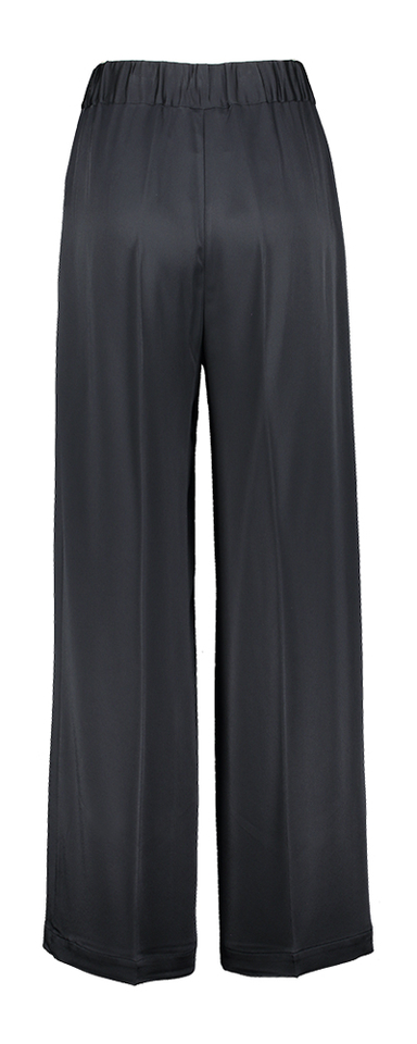 Donkergrijze soepelvallende geklede broek met elastiek Semicouture 