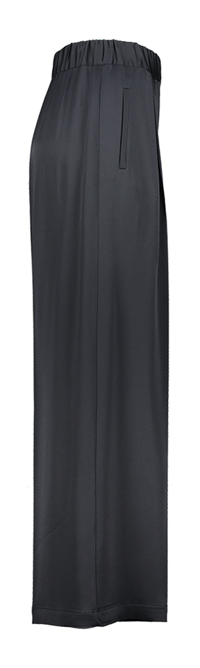 Donkergrijze soepelvallende geklede broek met elastiek Semicouture 