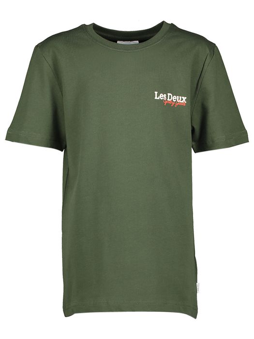 Donkergroene t-shirt met ronde hals Les Deux
