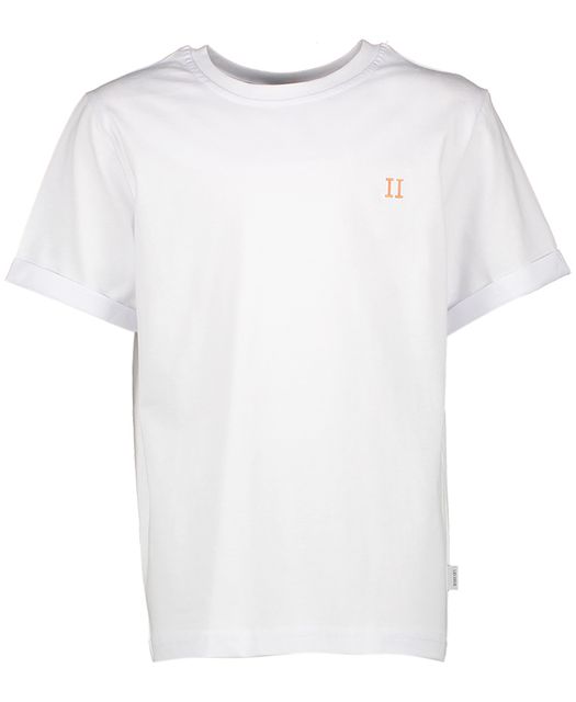 Witte katoenen t-shirt met oranje logo Les Deux