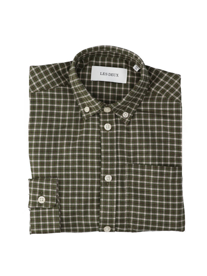 Groen katoenen hemd met ruiten Les Deux