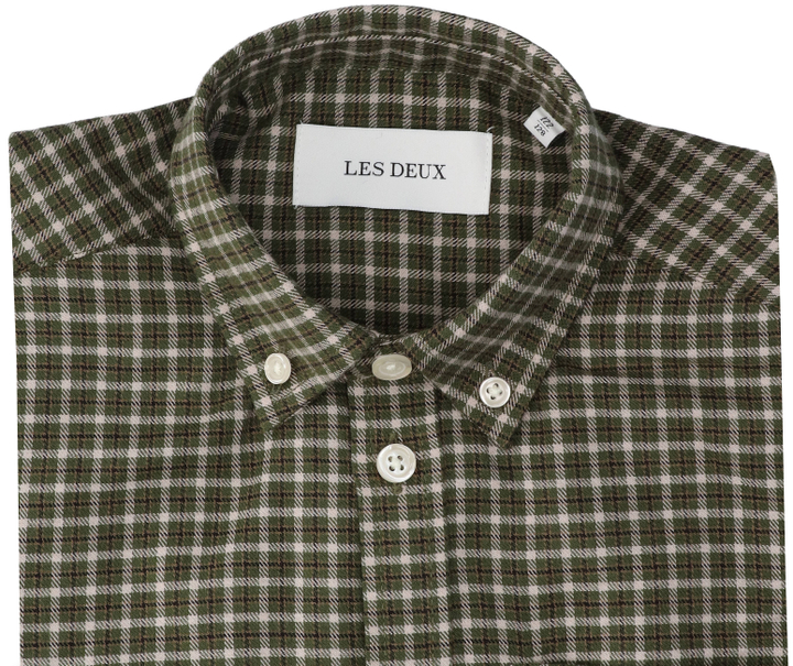 Groen katoenen hemd met ruiten Les Deux