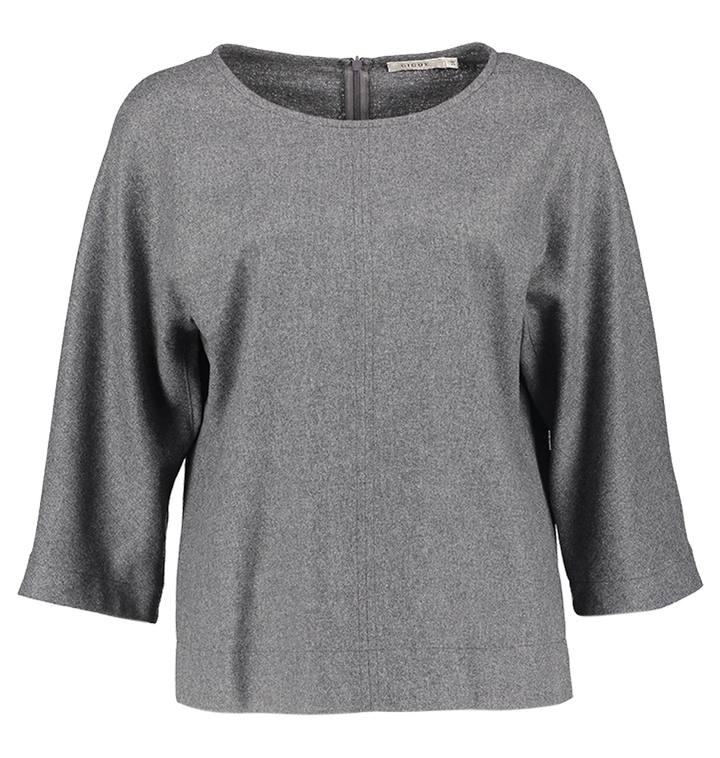 Donkergrijze blouse met driekwart mouwen Hashy Gigue