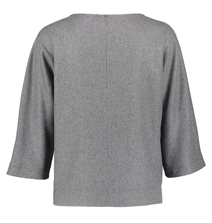 Donkergrijze blouse met driekwart mouwen Hashy Gigue