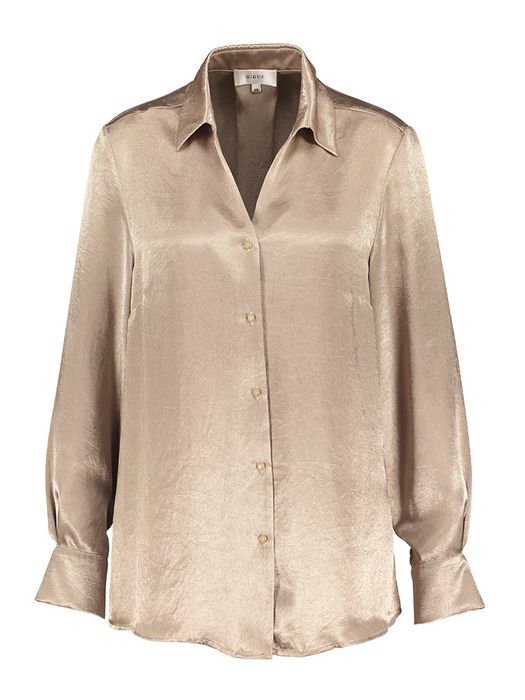 Beige glanzende jurk Heloise Gigue