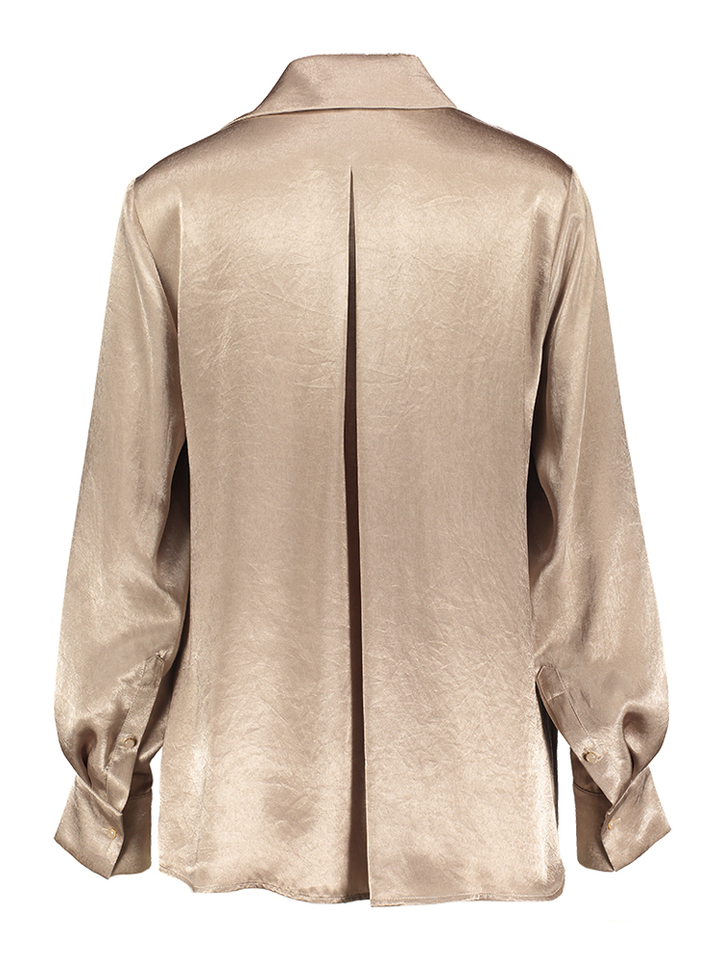Beige glanzende jurk Heloise Gigue