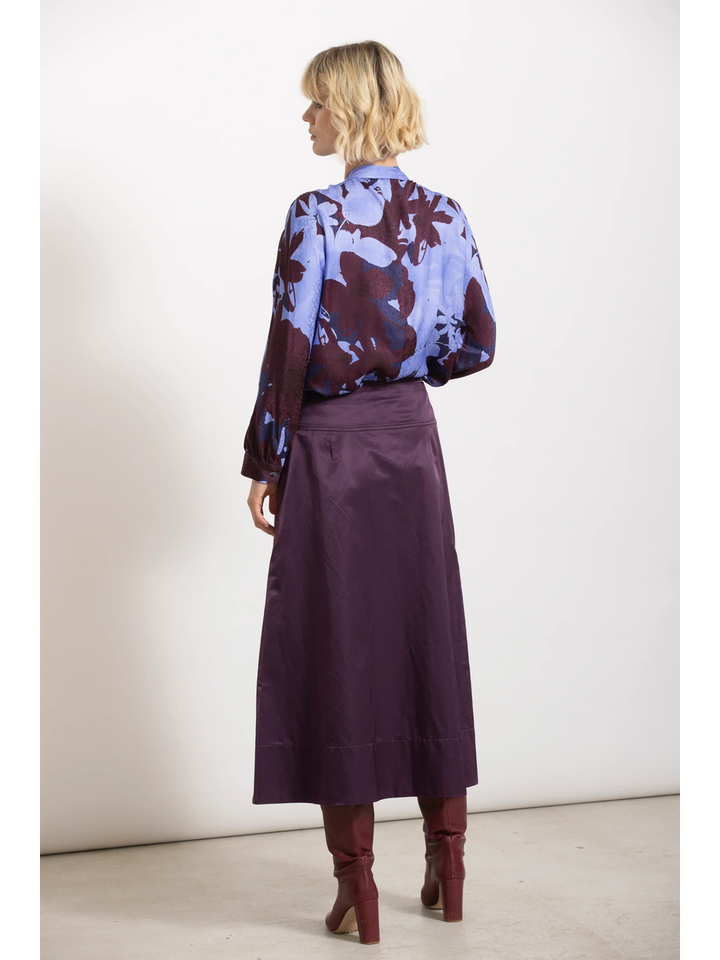 Bordeaux blinkende rok met springplooi en steekzakken Tinkin Gigue 