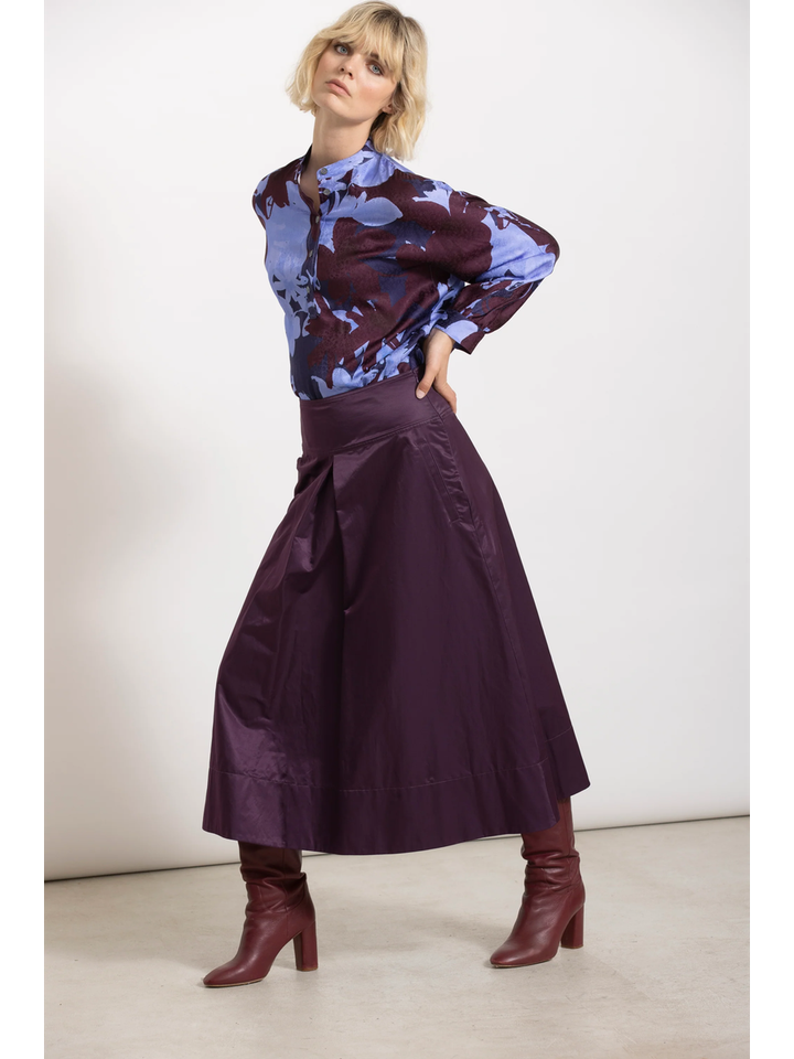 Bordeaux blinkende rok met springplooi en steekzakken Tinkin Gigue 