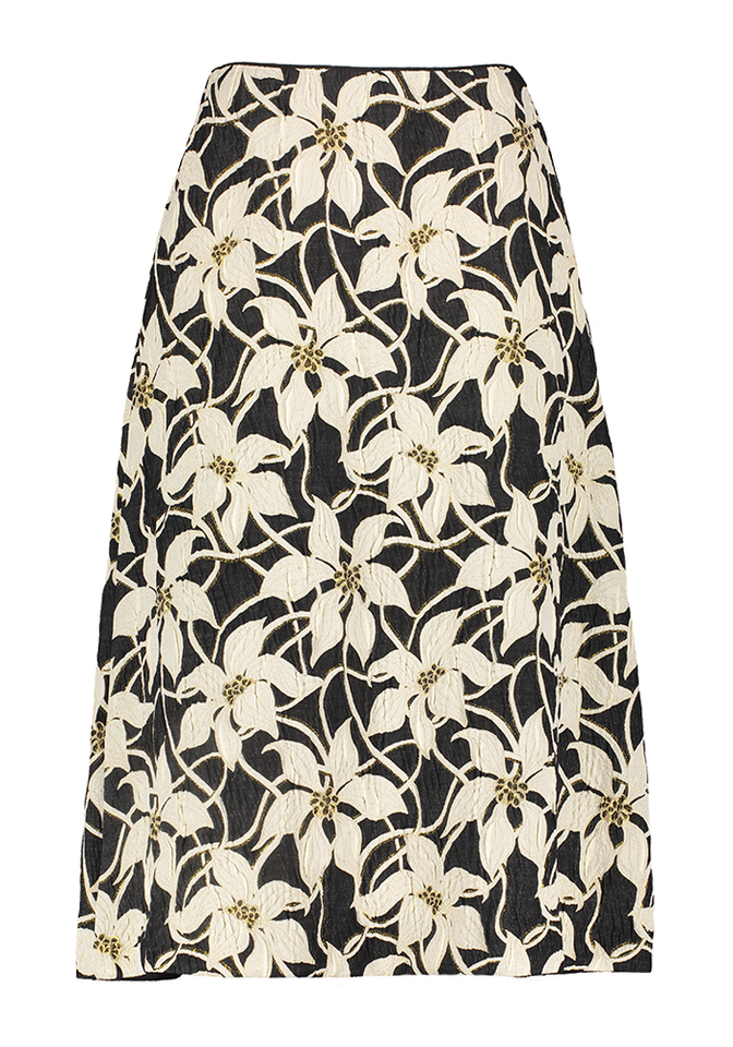 Zwarte halflange rok met bloemenprint Tua Gigue