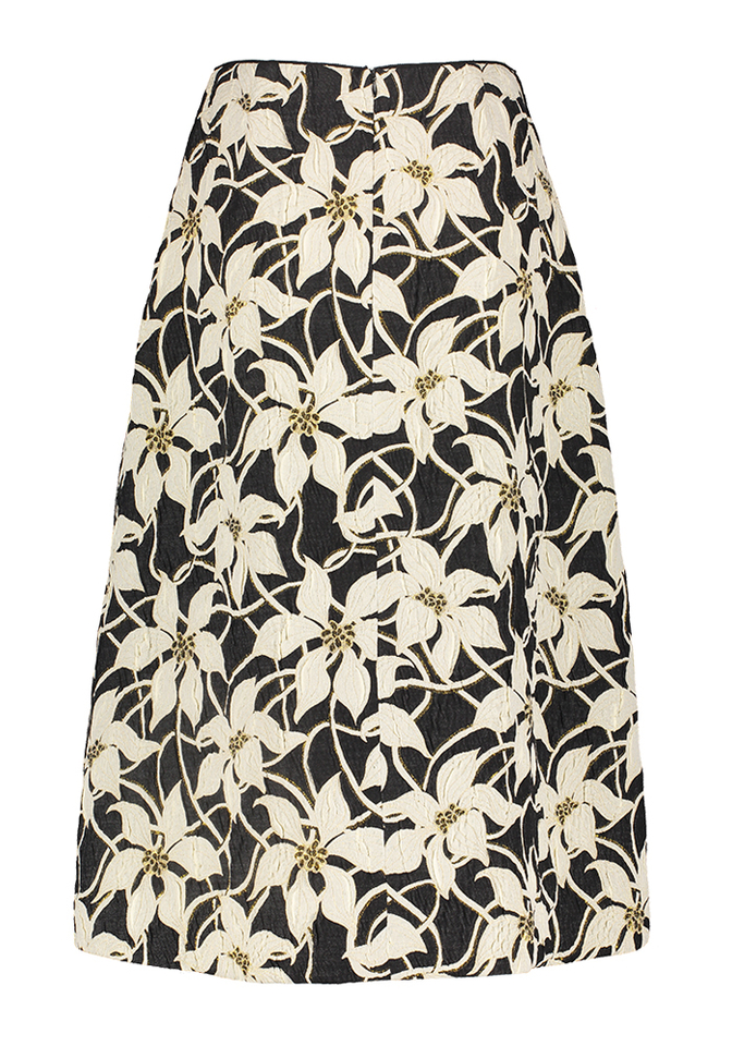 Zwarte halflange rok met bloemenprint Tua Gigue