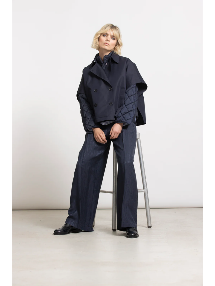 Donkerblauwe geklede broek Roche Gigue