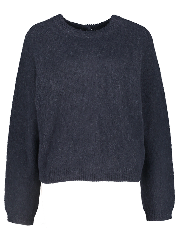 Donkerblauwe wollen gilet met knopen Ludo Gigue