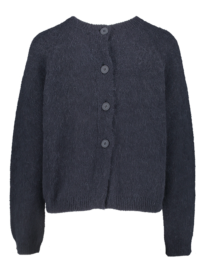 Donkerblauwe wollen gilet met knopen Ludo Gigue