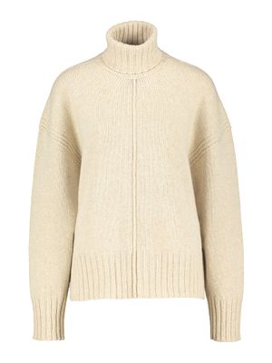 Beige wollen gebreide turi Seventy