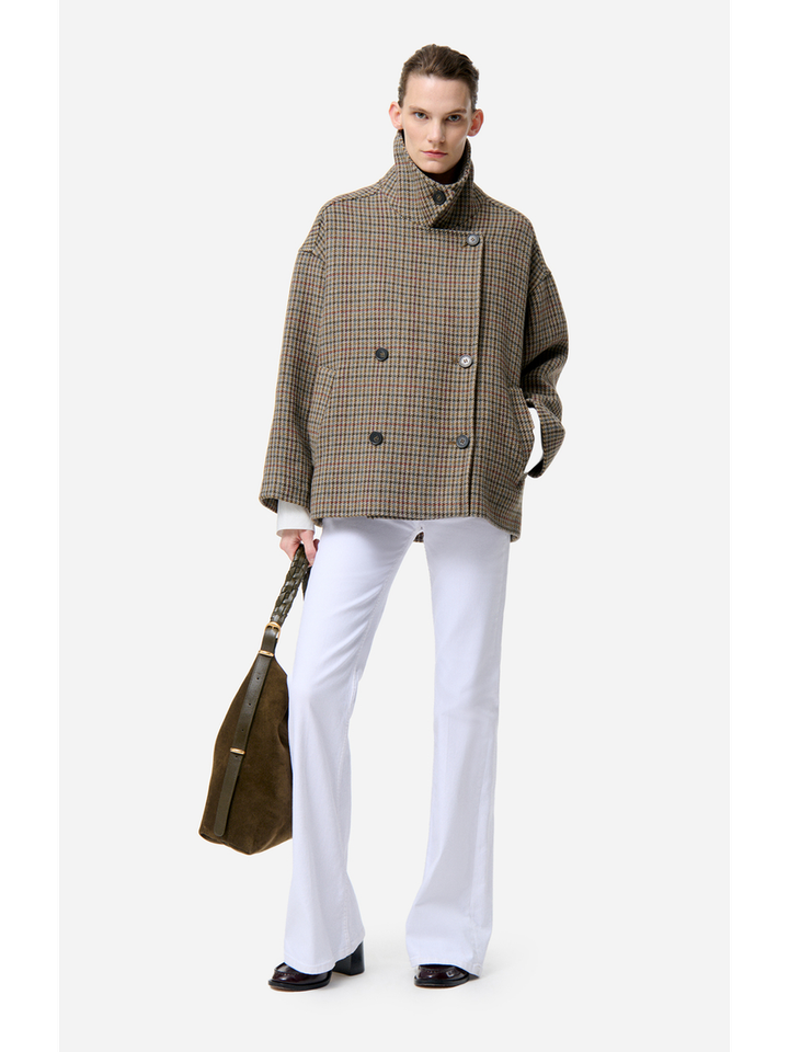 Multicolor wollen mantel met ruit motief Ferman Vanessa Bruno