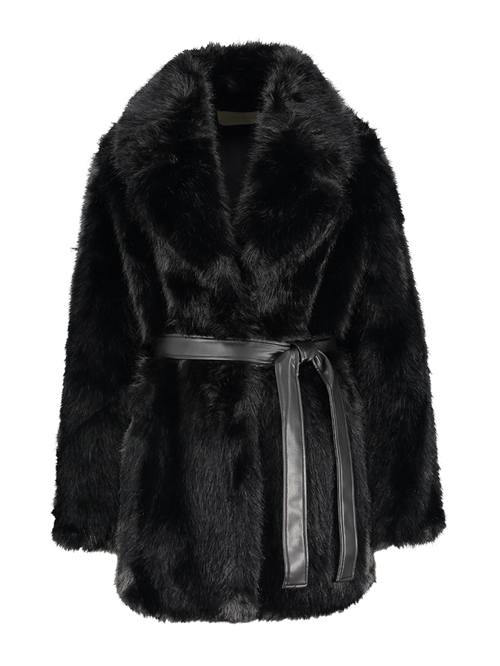 Zwarte faux fur mantel Flaga Vanessa Bruno