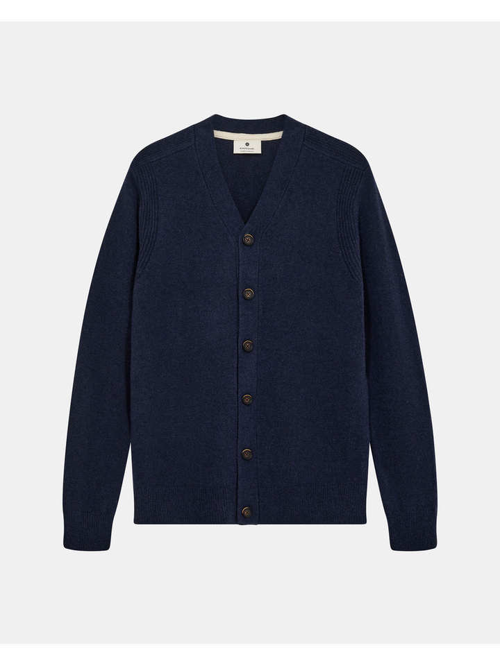 Donkerblauwe wollen gilet Anjerkjendt
