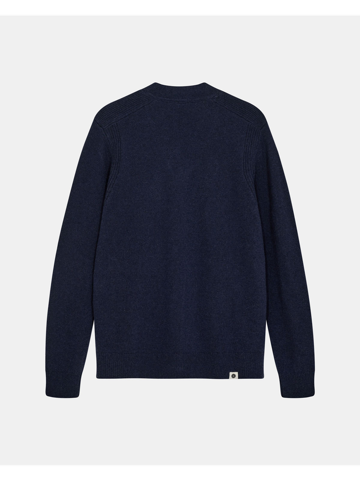Donkerblauwe wollen gilet Anjerkjendt