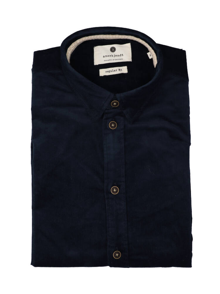 Sky captain ribfluwelen katoenen hemd (regular fit) met lange mouwen Anerkjendt