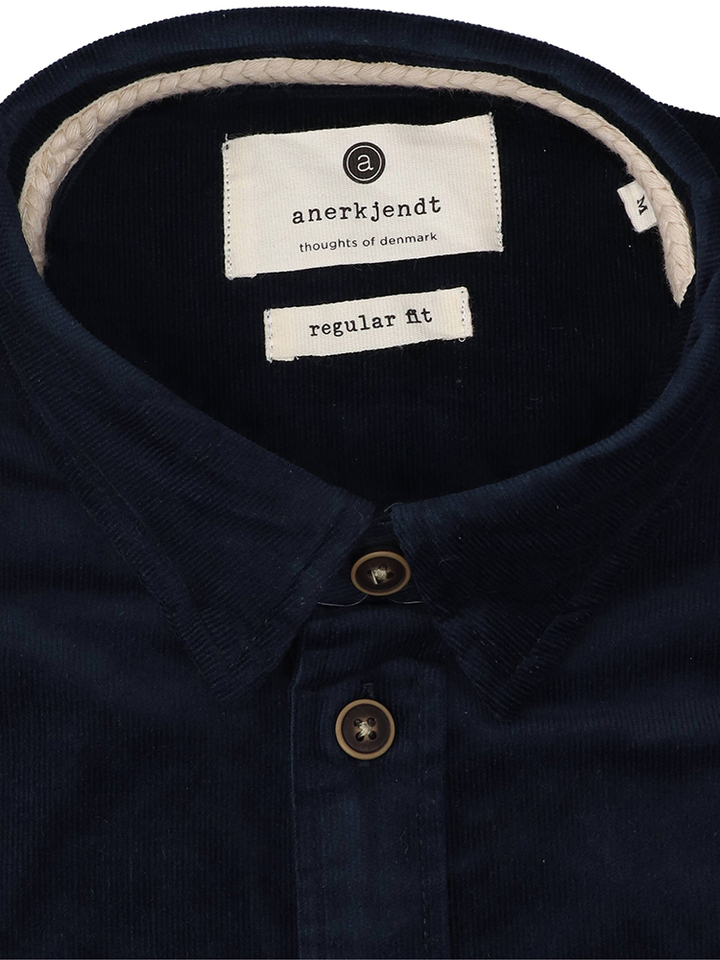 Sky captain ribfluwelen katoenen hemd (regular fit) met lange mouwen Anerkjendt