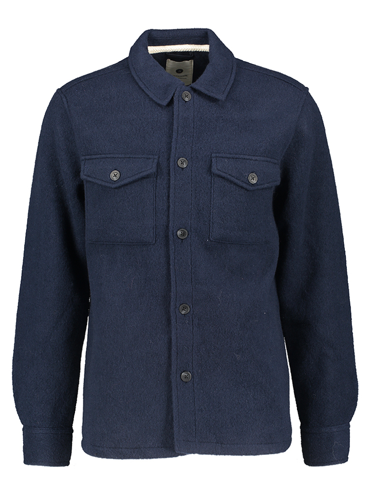 Donkerblauw wollen overhemd Anerkjendt