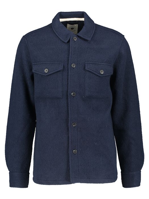 Donkerblauw wollen overhemd Anerkjendt