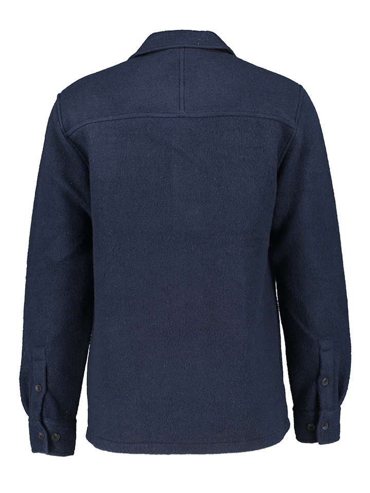 Donkerblauw wollen overhemd Anerkjendt