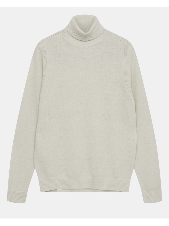 Ecru wollen trui met rolkraag Anerkjendt