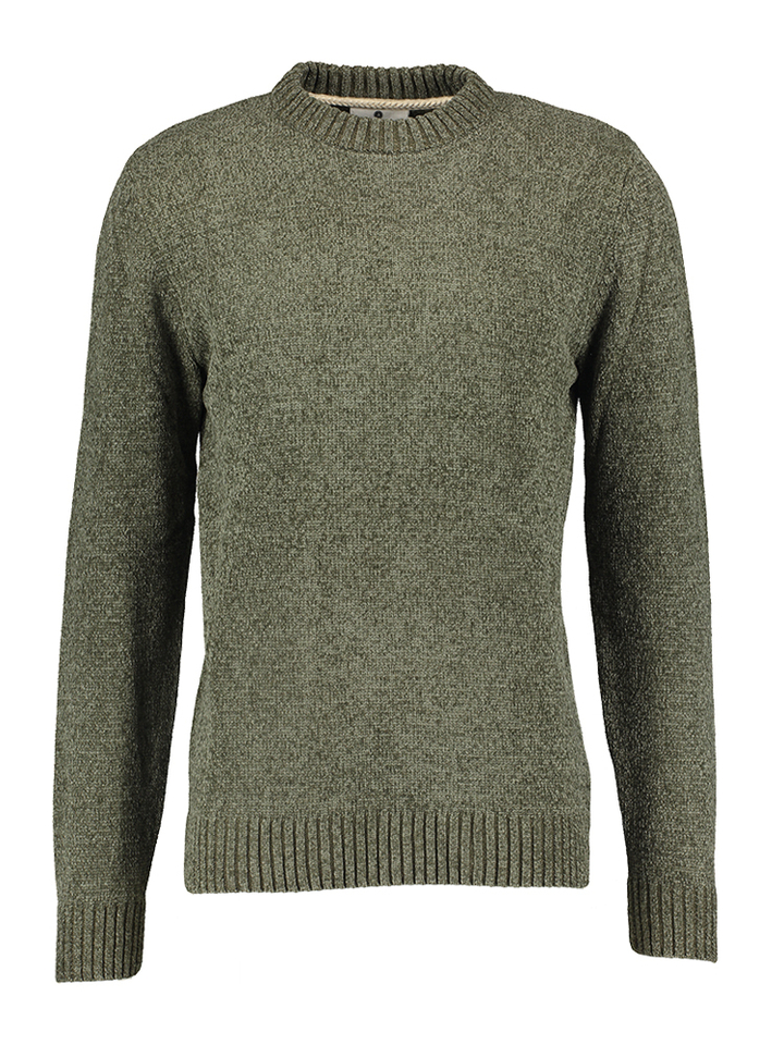 Kaki gebreide trui CHENILLE Anerkjendt