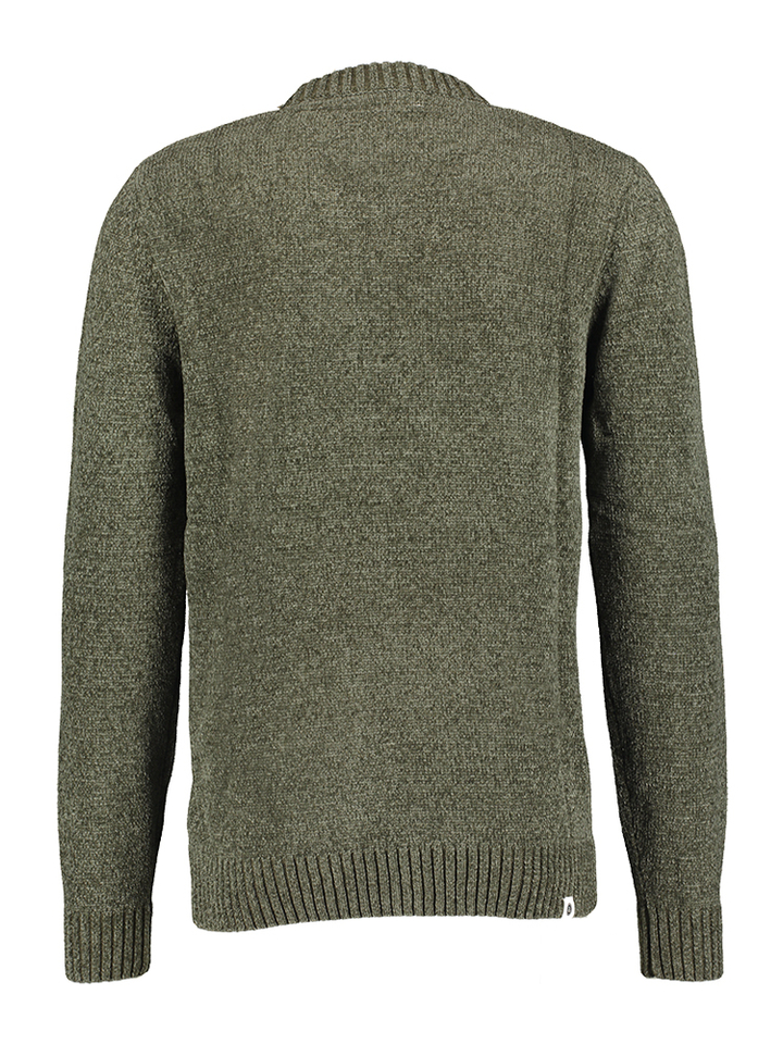 Kaki gebreide trui CHENILLE Anerkjendt