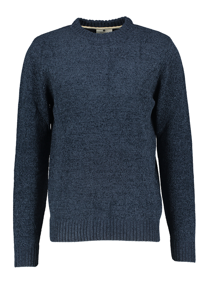 Donkerblauw gebreide trui Chenille Anerkjendt