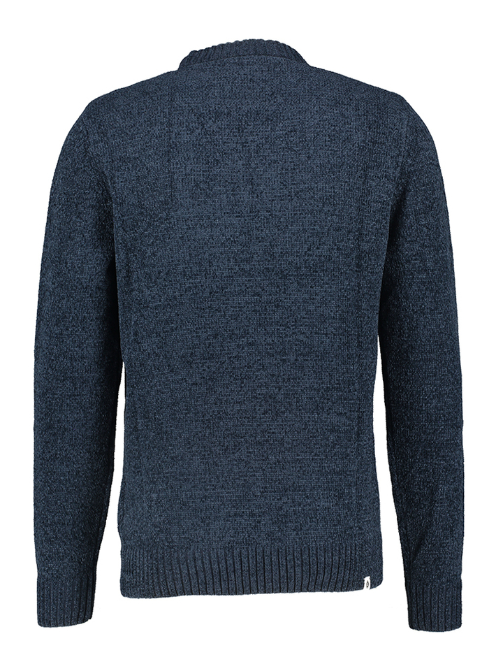 Donkerblauw gebreide trui Chenille Anerkjendt