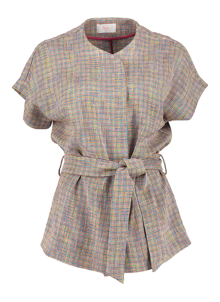 Multicolor vest met lint Her 