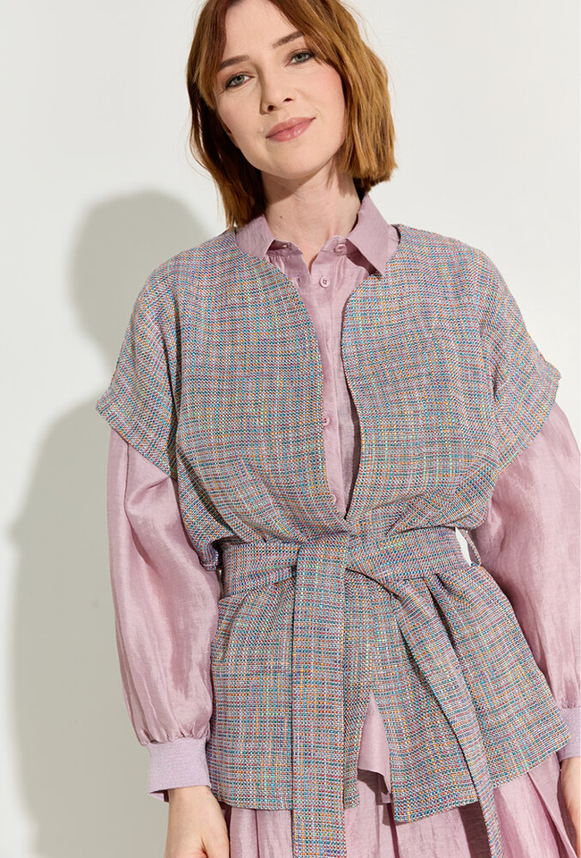 Multicolor vest met lint Her 