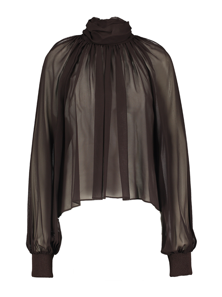 Donkerbruin doorzichtige bloes Liviana Conti 