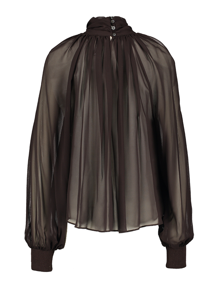 Donkerbruin doorzichtige bloes Liviana Conti 