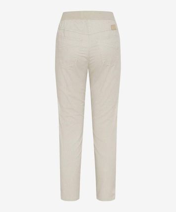 Beige slim fit broek met elastiek Pamina Raphaela