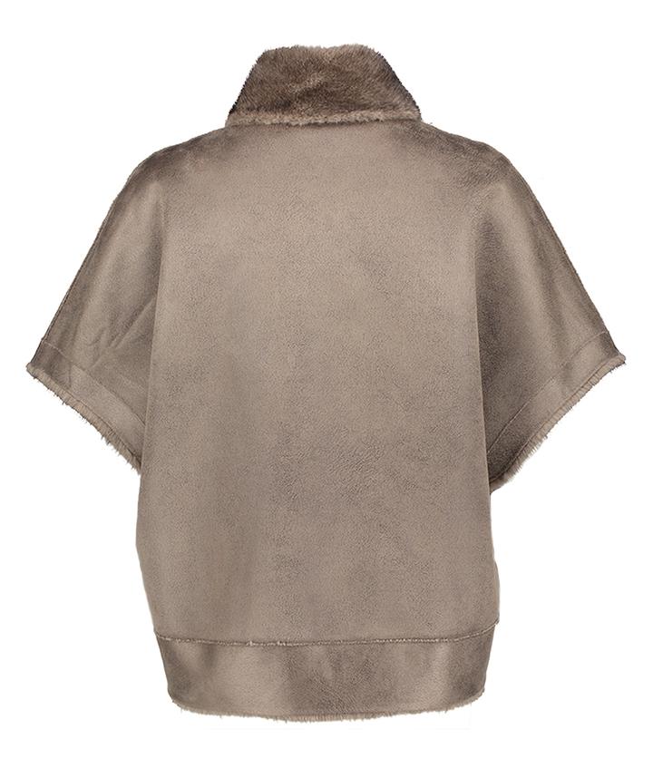 Bruine jas met rits in faux fur Mink Betta Corradi