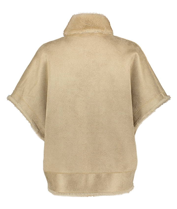 Beige mouwloze jas in faux fur Betta Corradi 