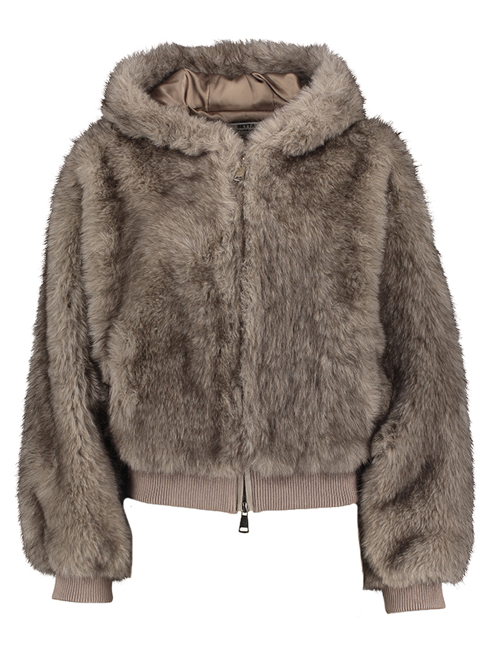 Grijze bomber jacket in imitatiebont Zibe Betta Corradi