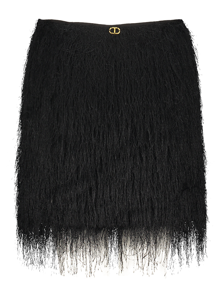 Zwarte ruffle rok Twinset Milano 503726