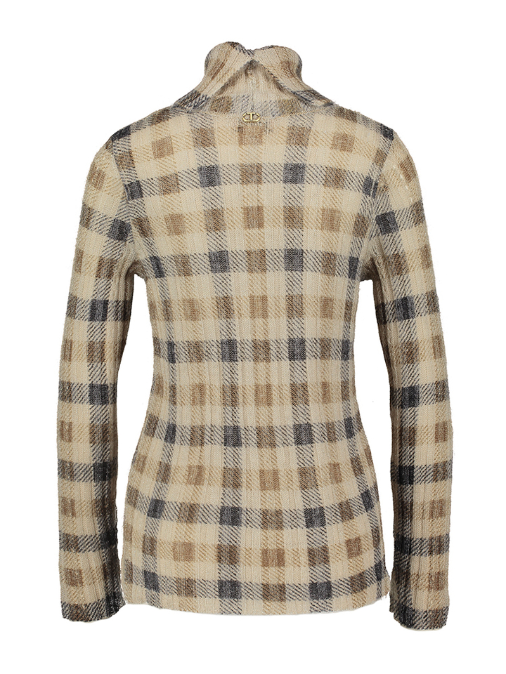 Geruiten trui met rolkraag Twinset Milano