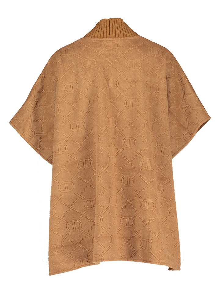 Camel kleuerige gilet met merklogo Twinset