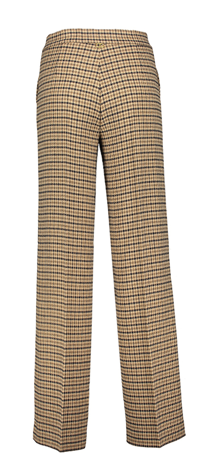 Zwart en bruin geruite broek in print Twinset
