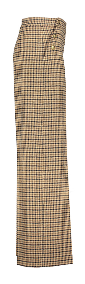 Zwart en bruin geruite broek in print Twinset