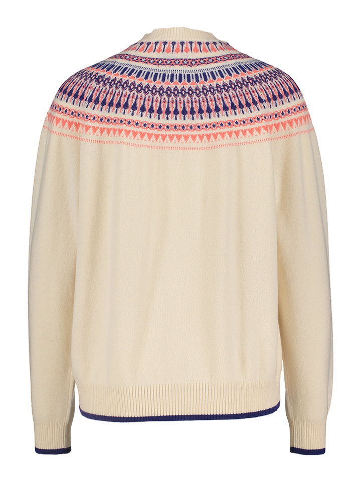 Ecrukleurige pull met multicolor print Jumper 1234