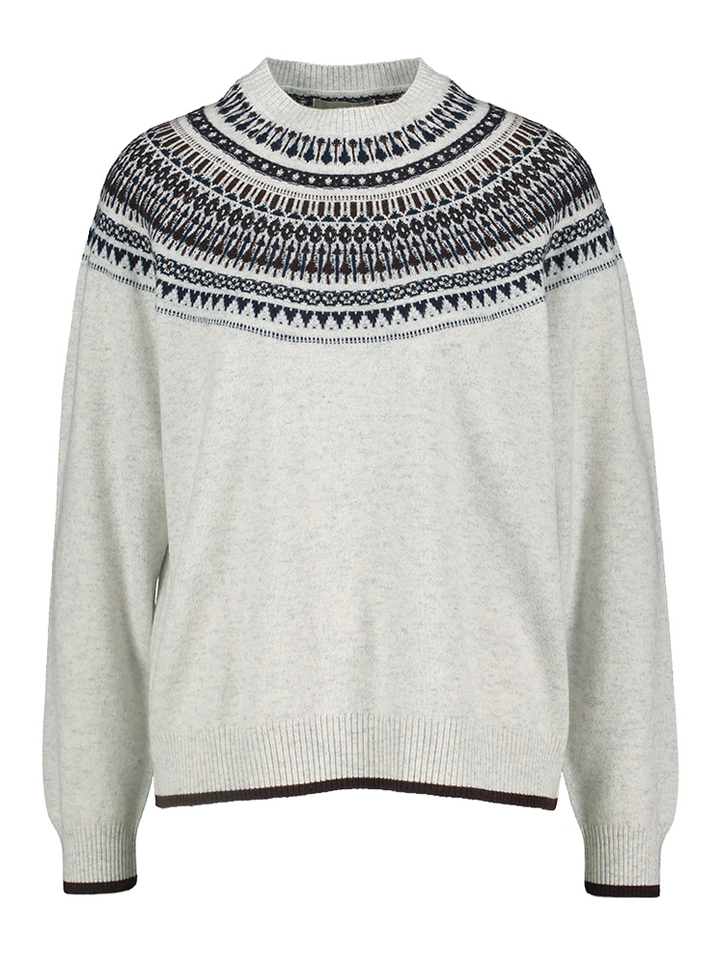 Grijze pull met multicolor print Jumper 1234